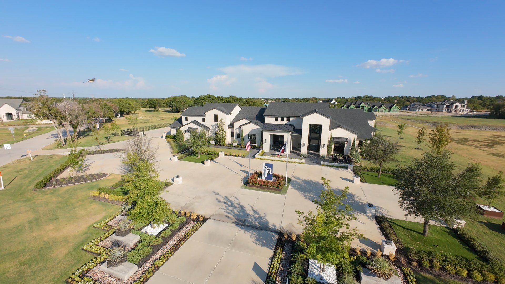 Aerial views around Lucas, TX model home