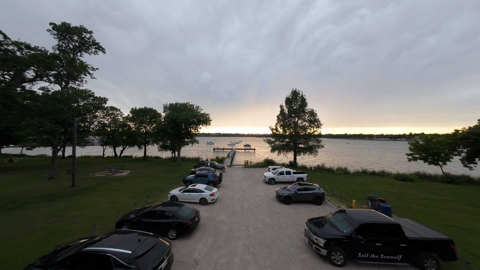 Aerial view across White Rock Lake